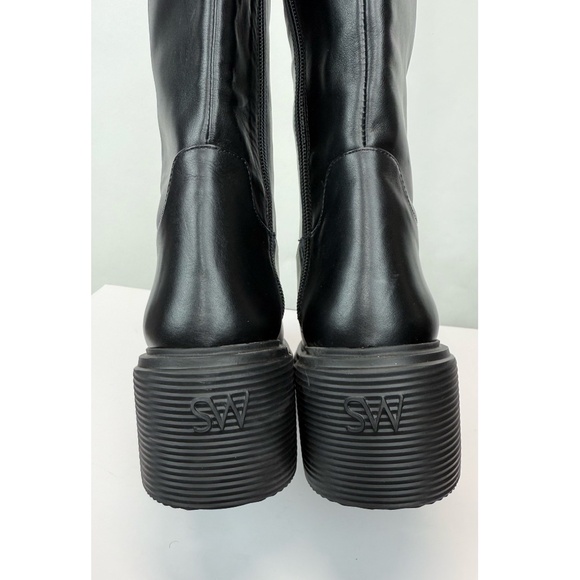 New Stuart Weitzman Soho Knee High Boot Black Leather Sz 9 - Picture 4 of 15
